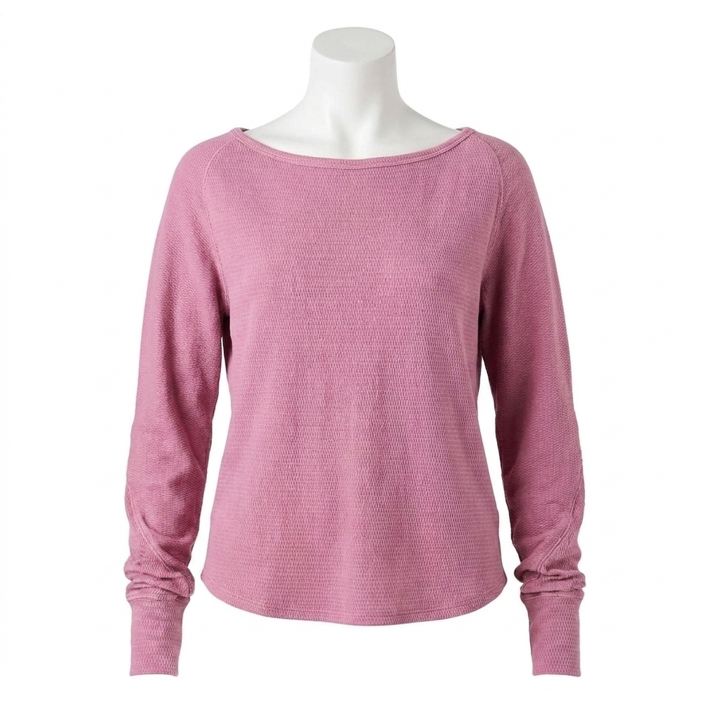 NEW FREE PEOPLE jess long sleeve top in orchid combo